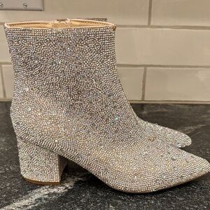 Betsey Johnson Kyla Rhinestone Booties – Size 6.5